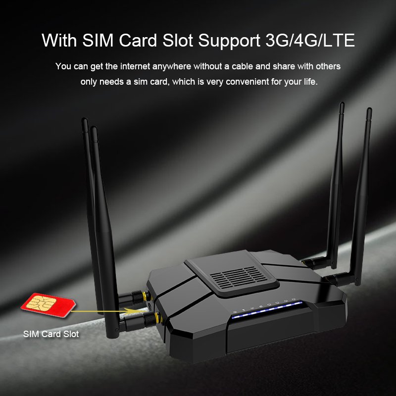 Unlocked 802.11AC 1300Mpbs Gigabit IPQ4019 Quad Core Openwrt 3G 4G LTE CPE Router